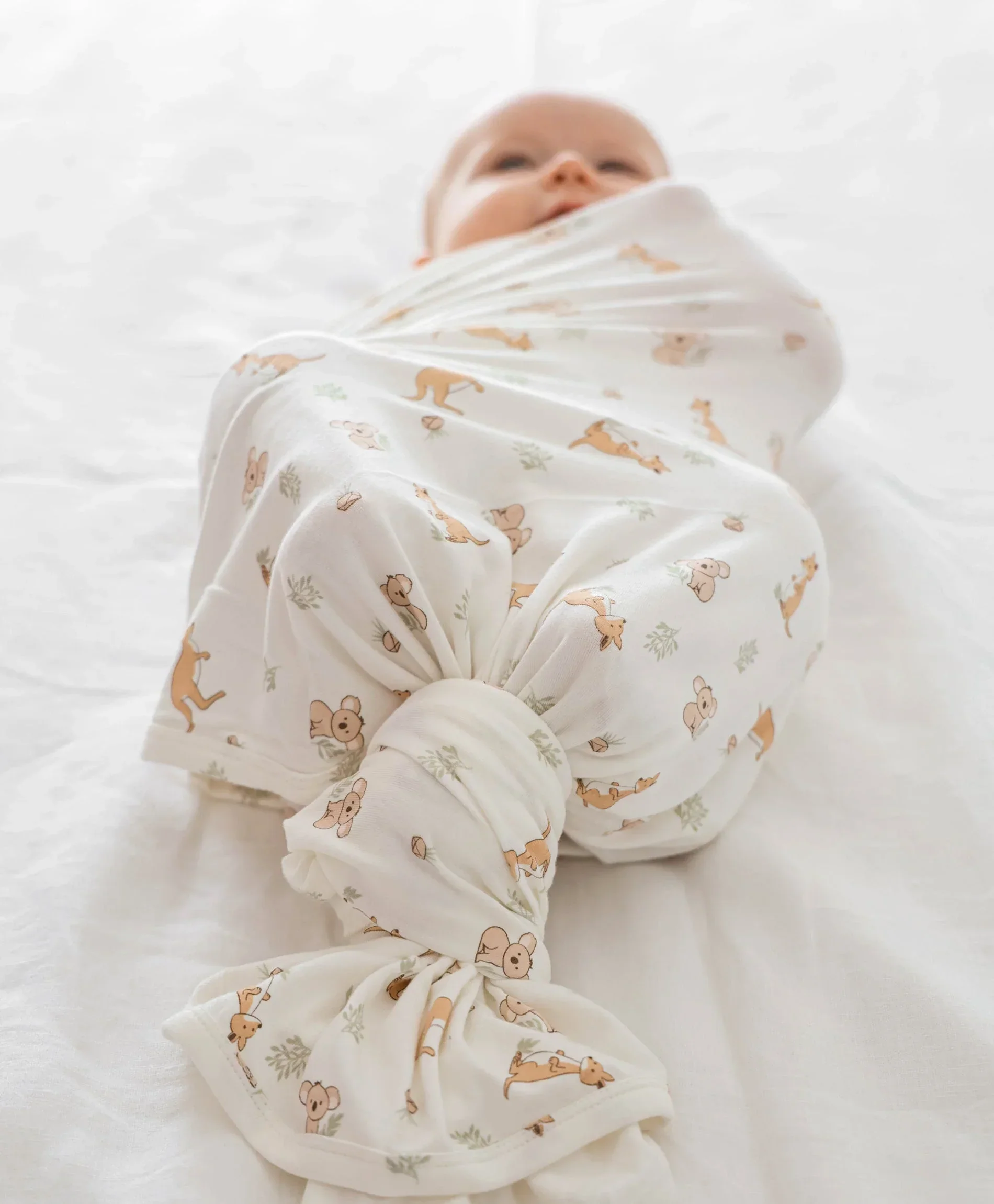 Bamboo Baby Swaddle Wrap - Kangaroo & Koala - Image 3