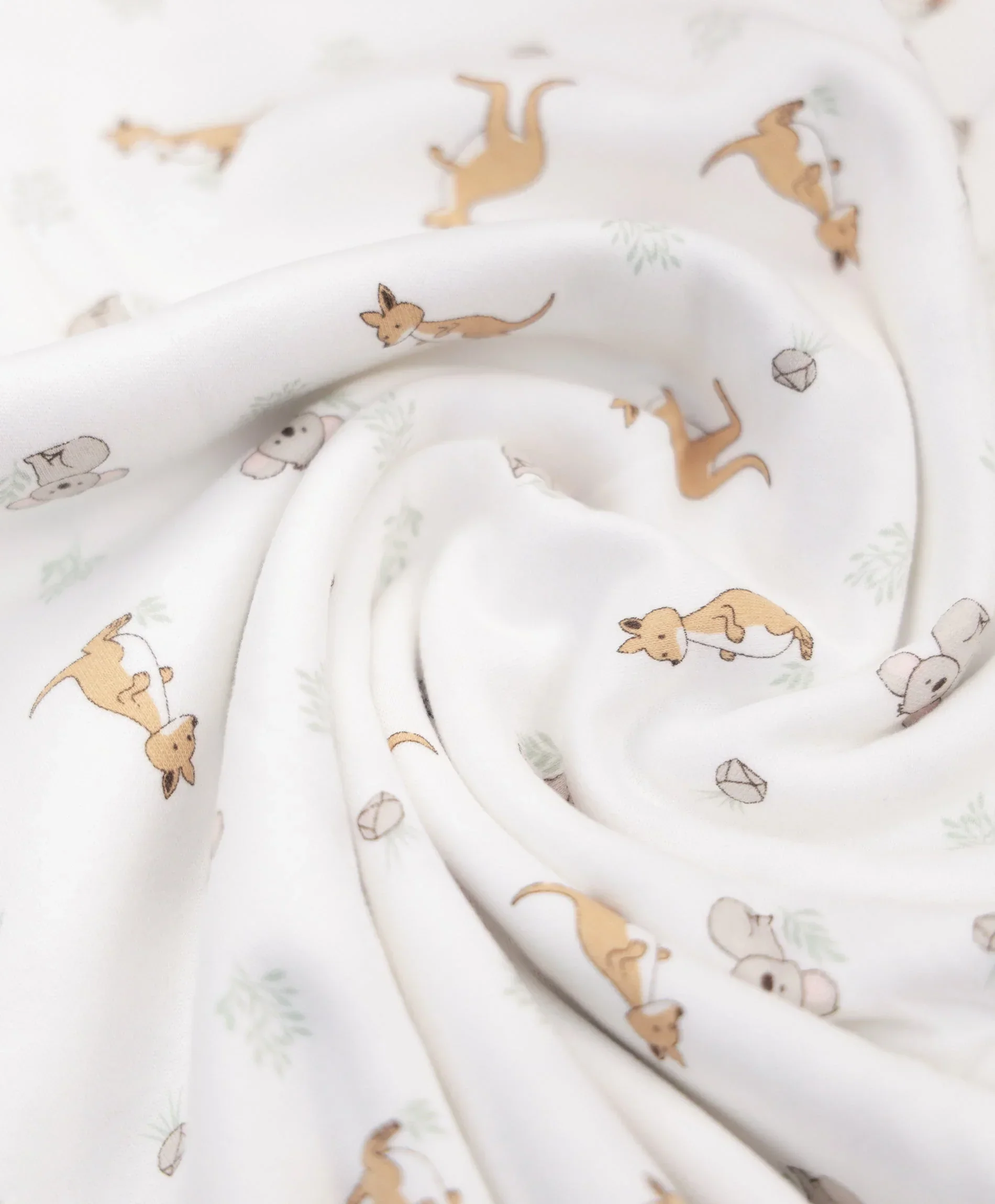 Organic Cotton Baby Swaddle Wrap - Kangaroo & Koala - Image 5