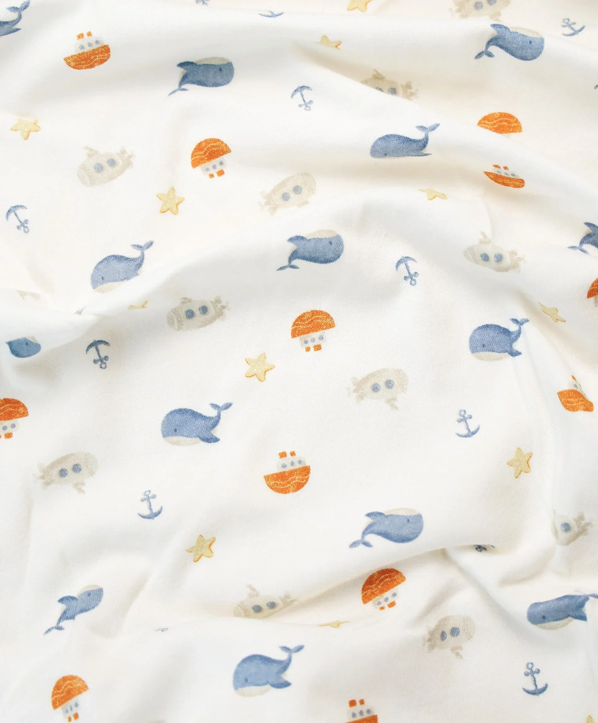 Organic Cotton Baby Swaddle Wrap - Sea - Image 3