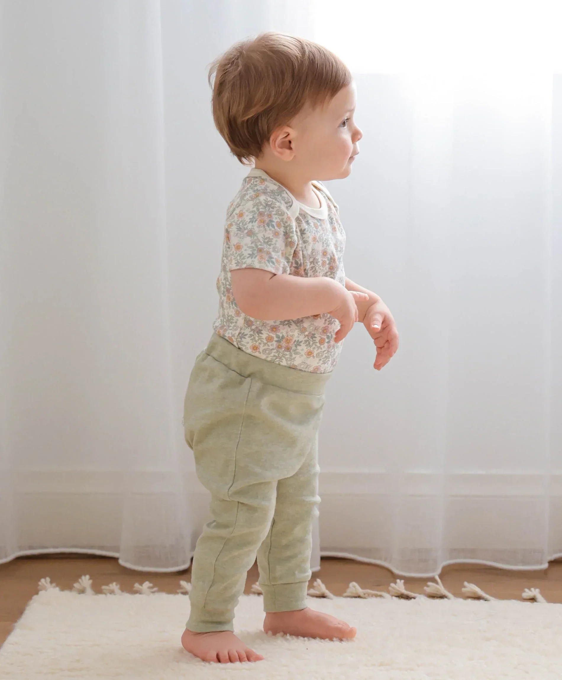 Organic Cotton Leggings - Heather Sage Green - Image 3