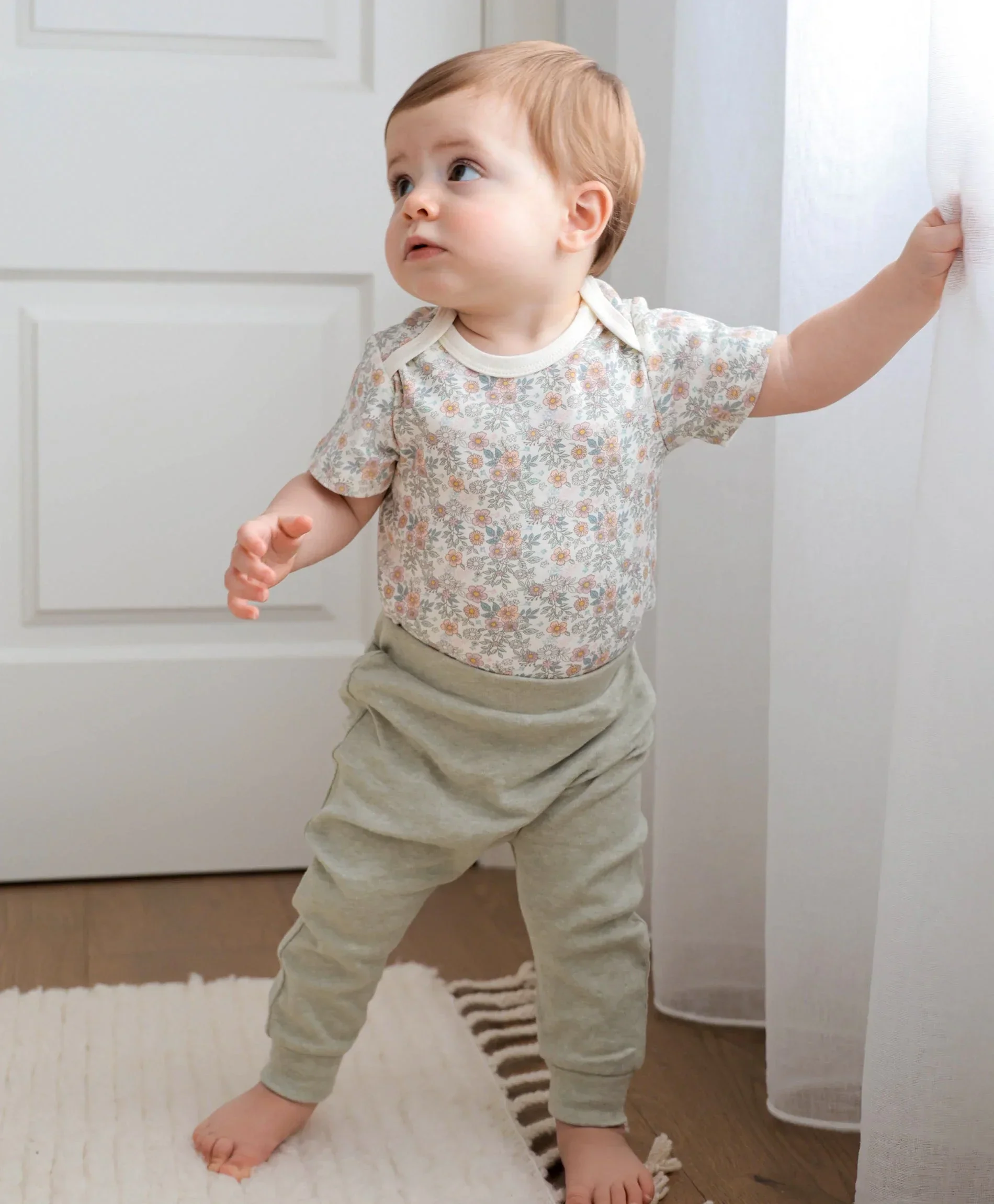 Organic Cotton Leggings - Heather Sage Green - Image 6
