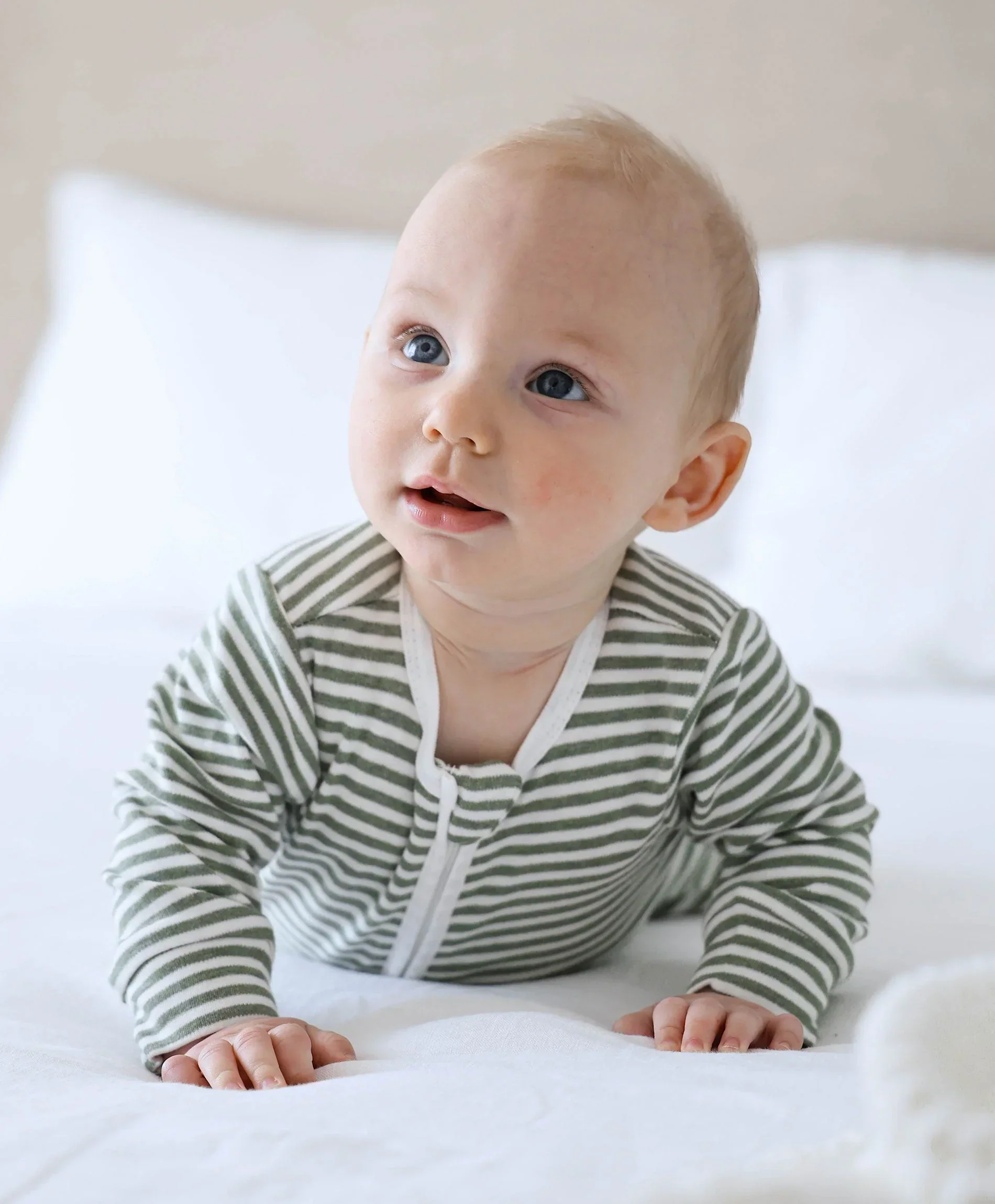 Organic Cotton Growsuit - Forest Green Stripes - Image 4