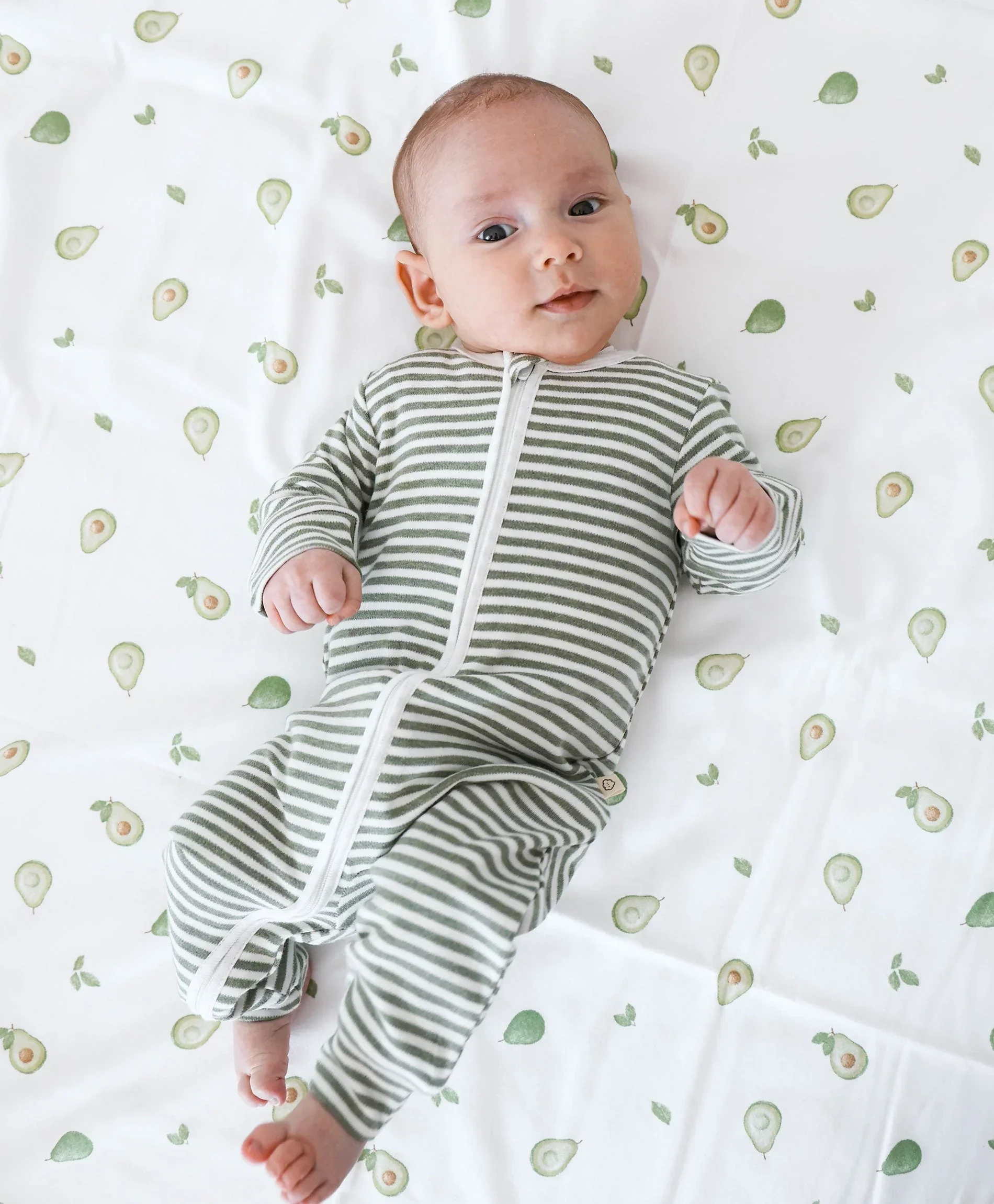Organic Cotton Growsuit - Forest Green Stripes - Image 7