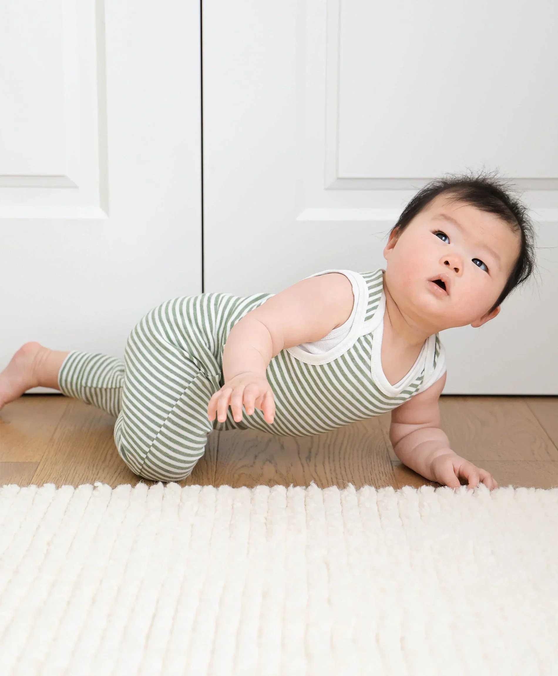 Organic Cotton Leggings - Forest Stripes - Image 3