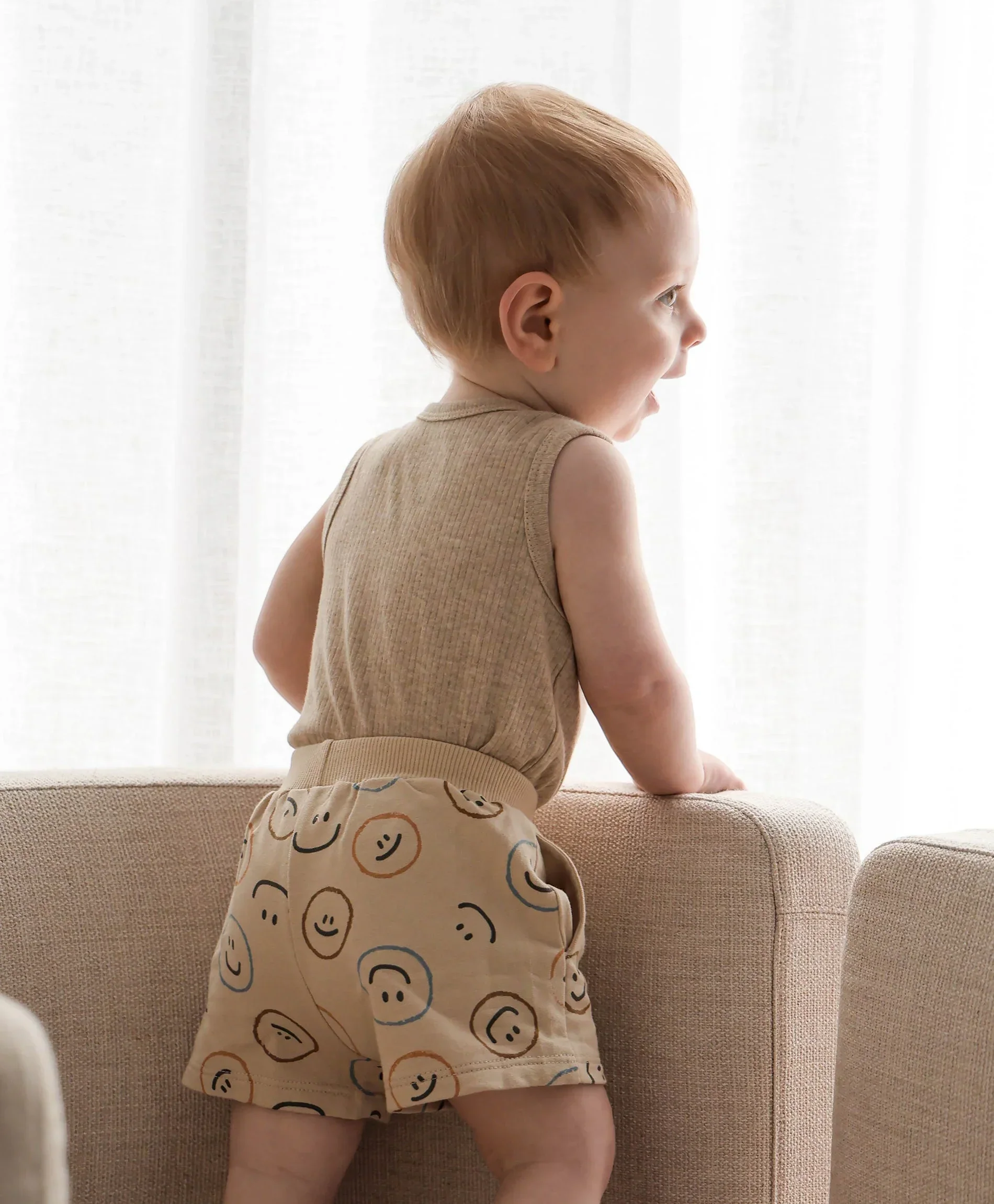 Organic Cotton Singlet Bodysuit - Heather Oat - Image 3