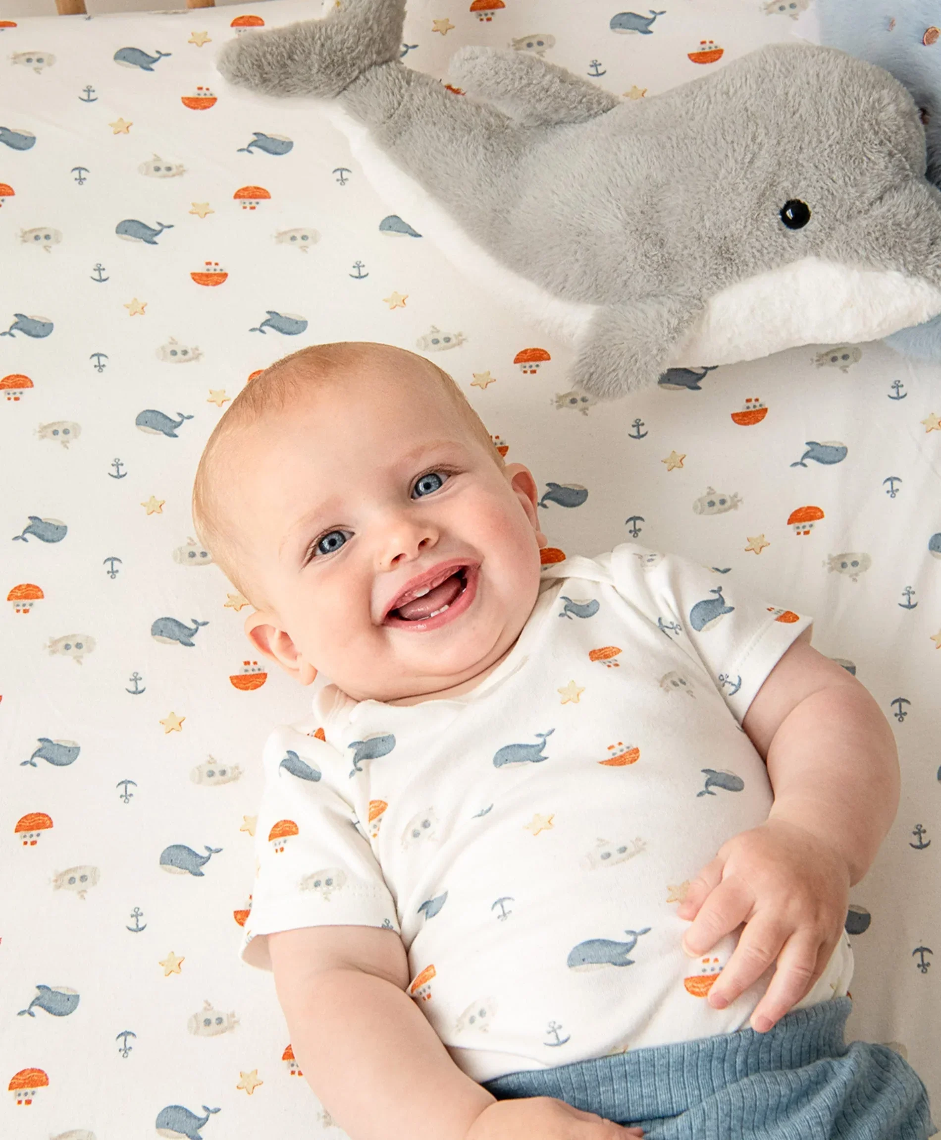 Organic Cotton Cot Sheet - Sea - Image 3