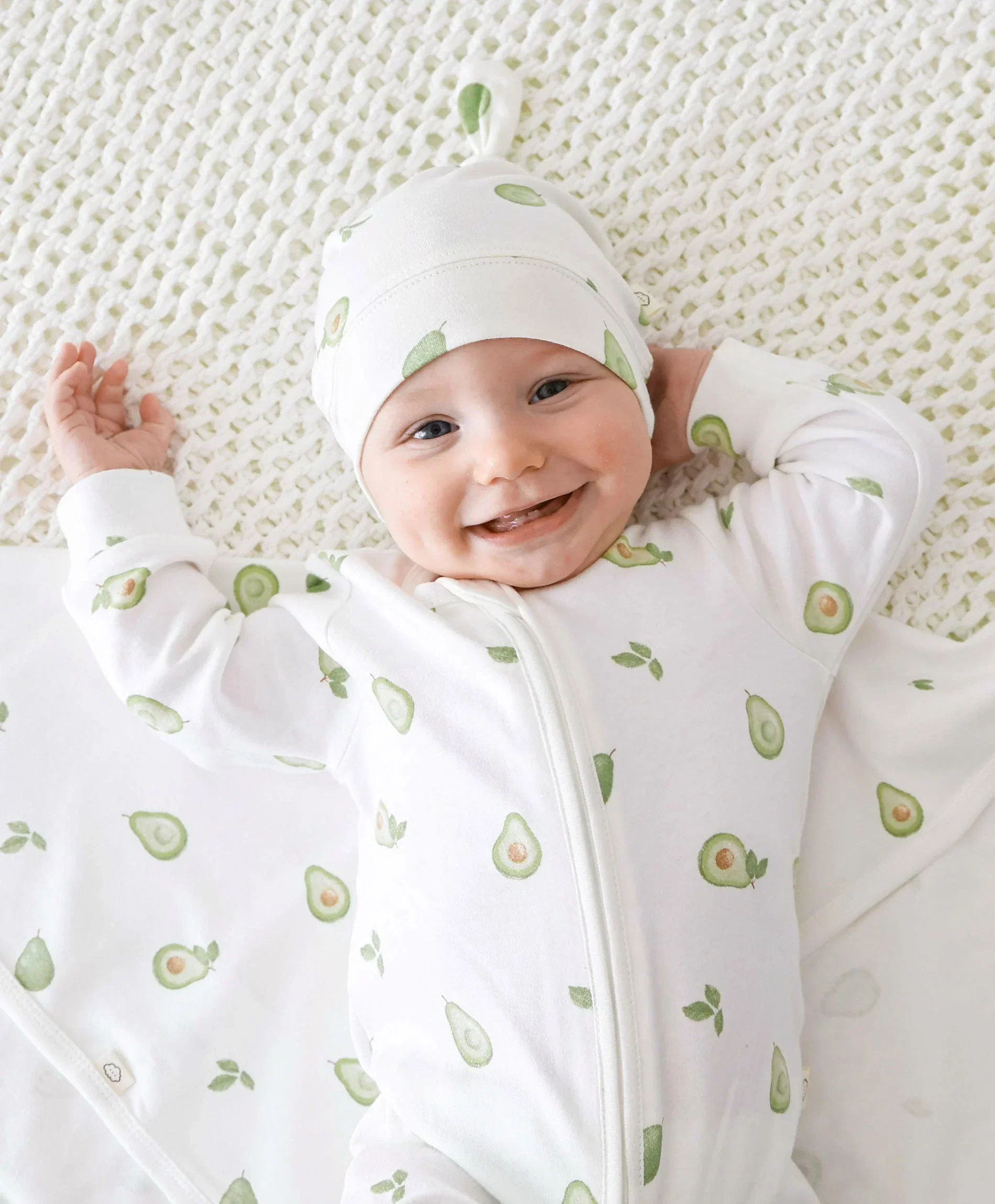 Organic Cotton Baby Beanie - Avocados - Image 4