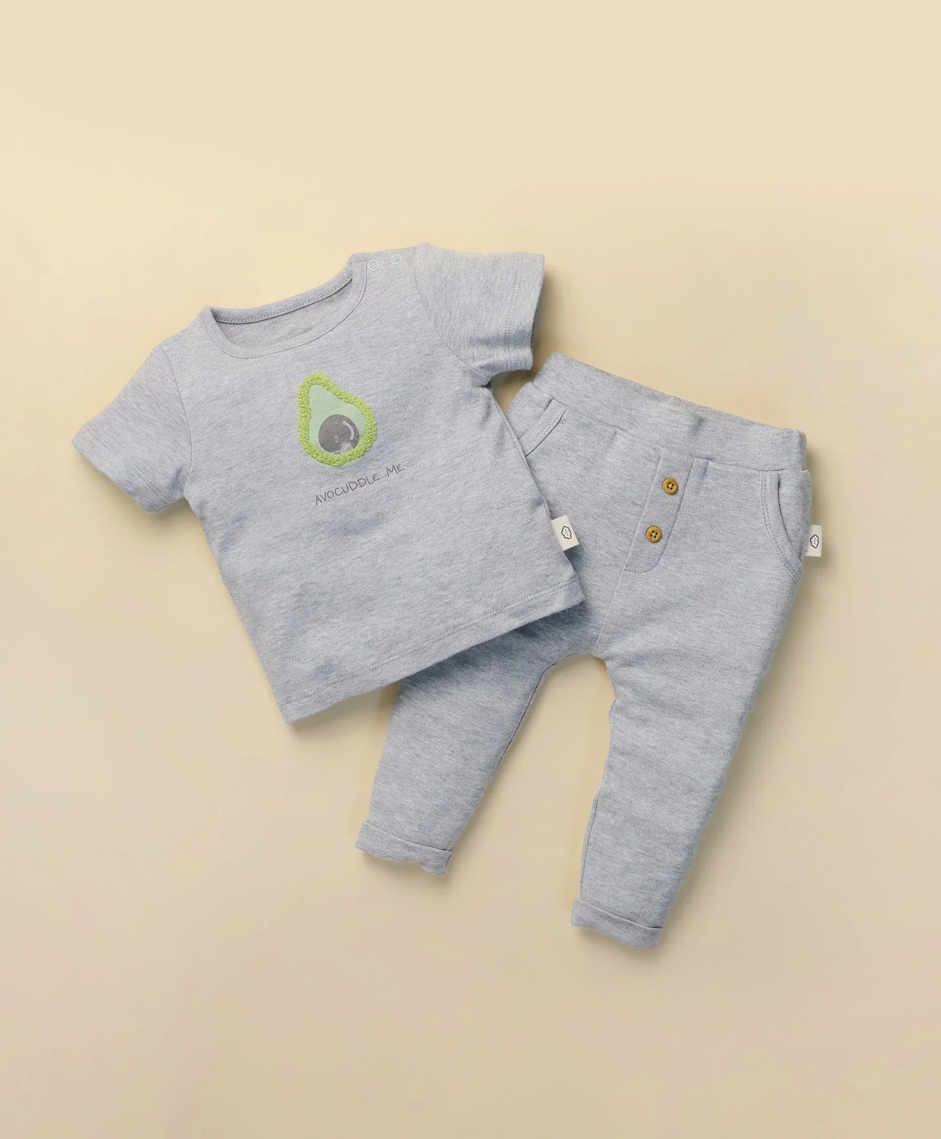 Organic Cotton Slouchy Track Pants - Heather Grey - Image 3