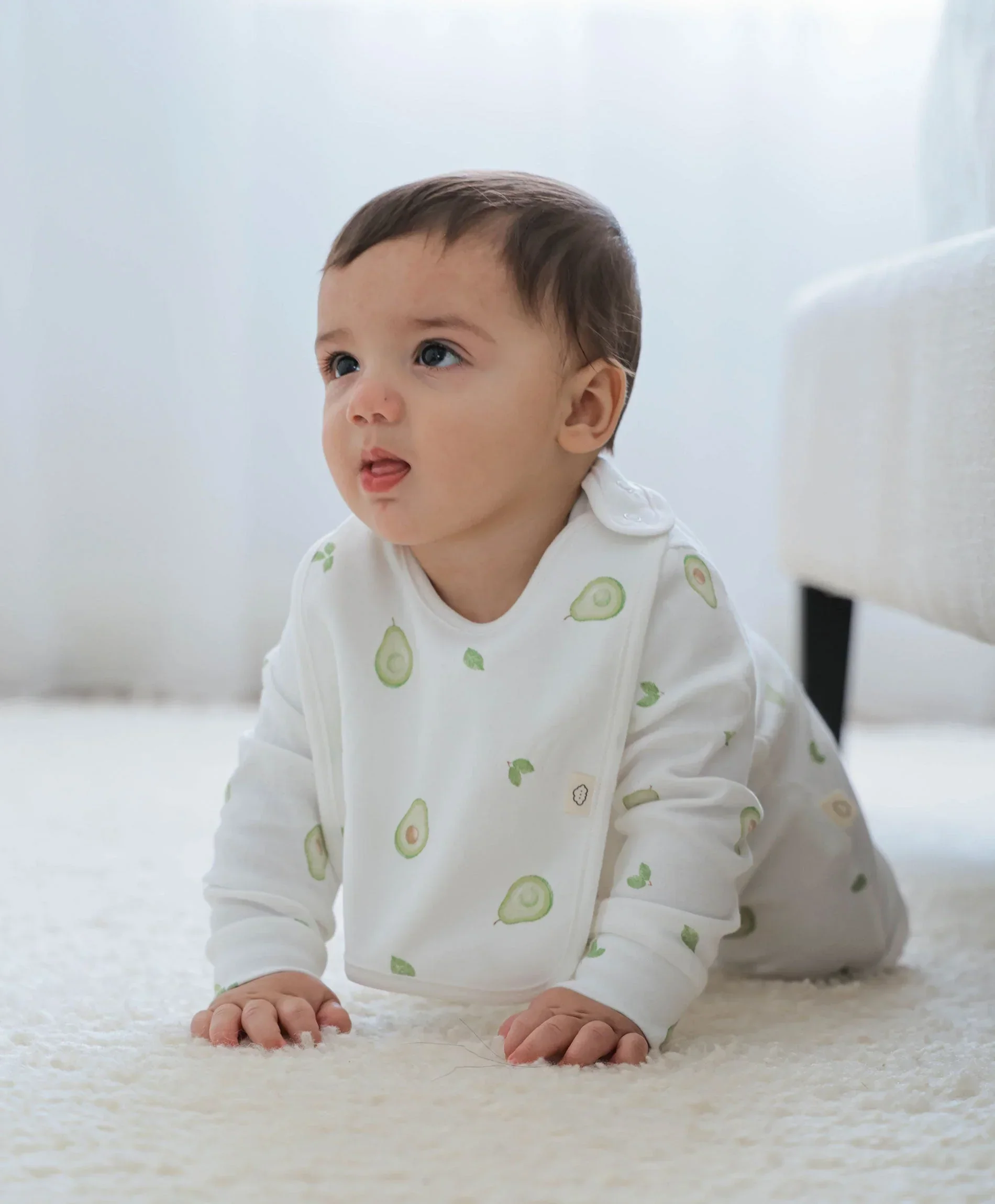Organic Cotton Baby Bib - Avocados - Image 3