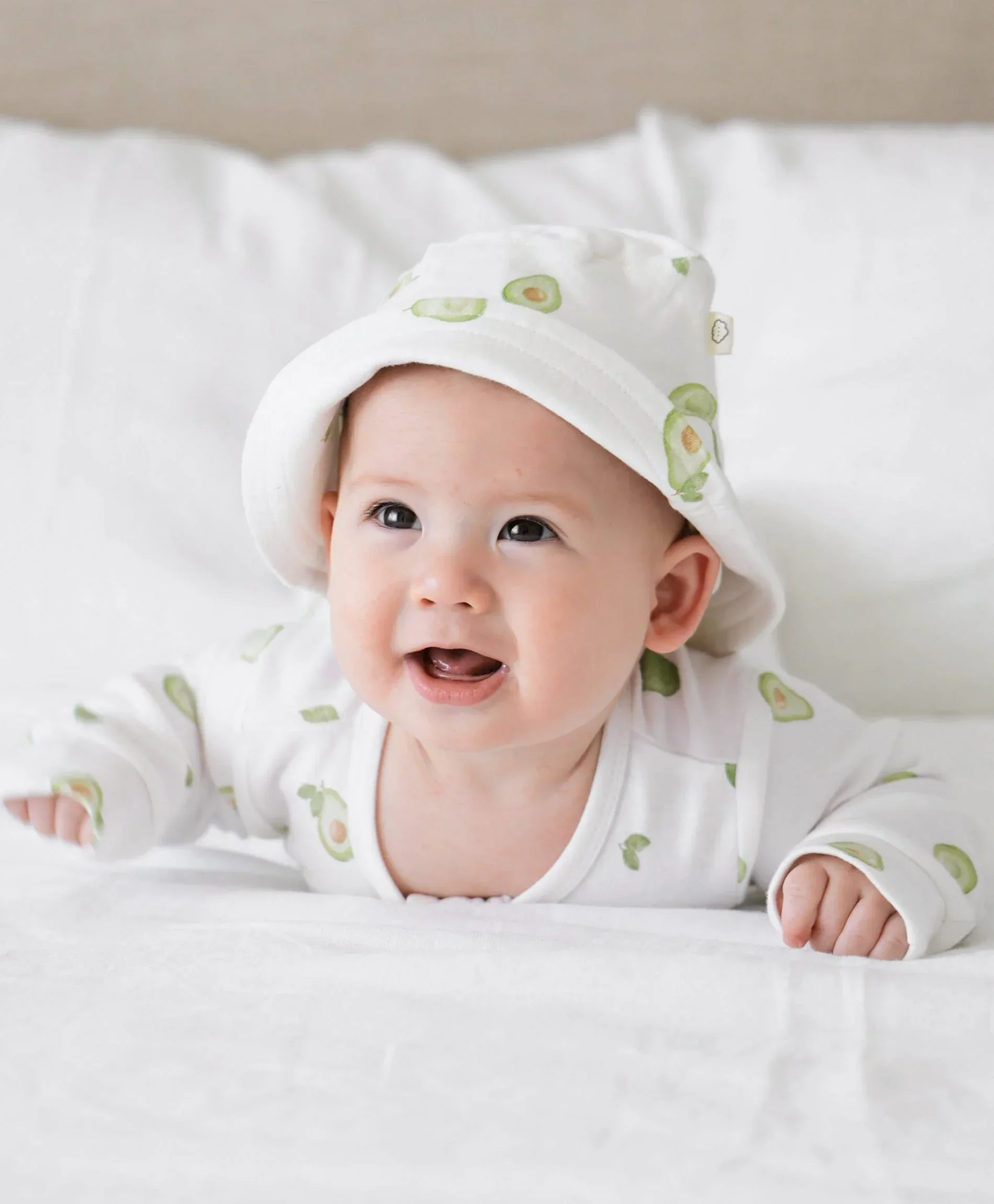 Organic Cotton Bucket Sun Hat - Avocados - Image 3