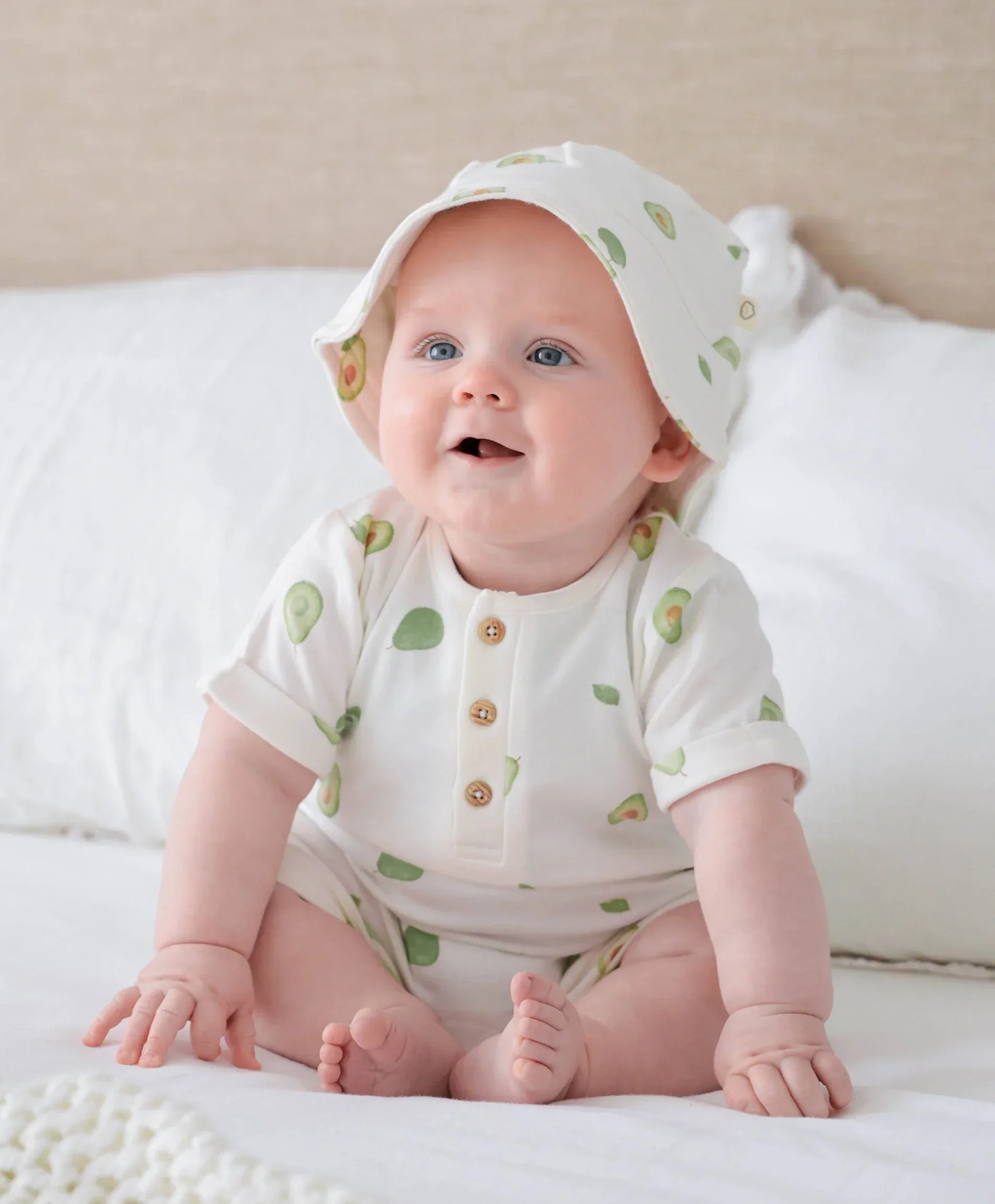 Organic Cotton Bucket Sun Hat - Avocados - Image 4
