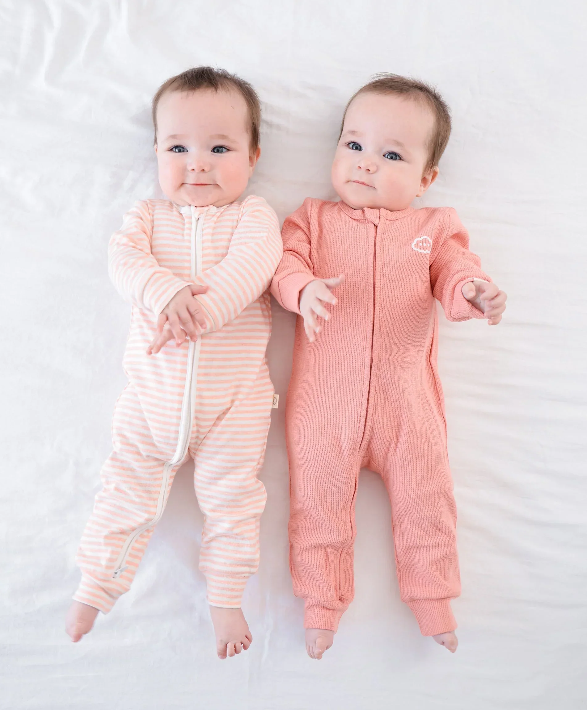 Organic Cotton Waffle Growsuit - Blush Pink - Image 5