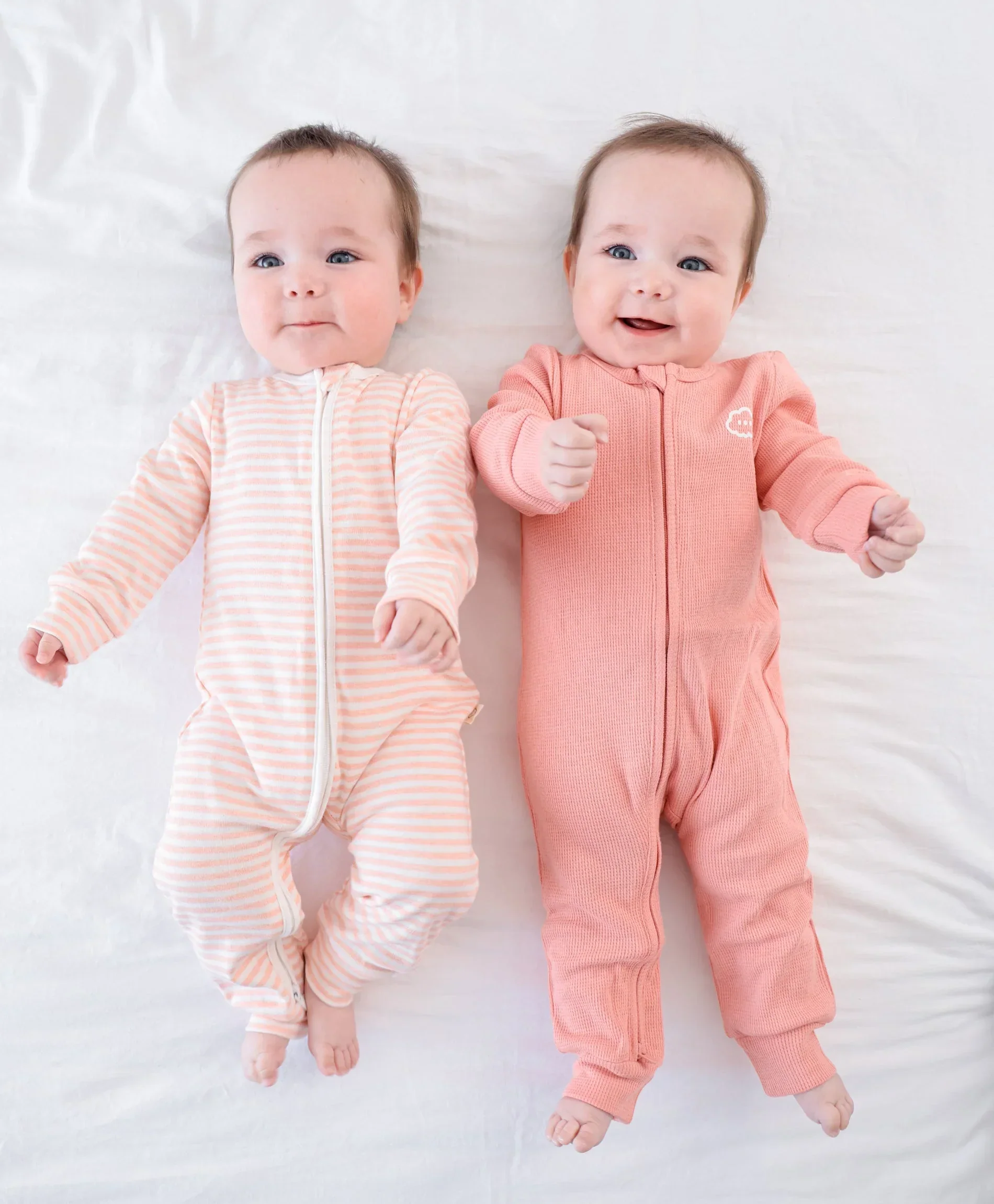 Organic Cotton Waffle Growsuit - Blush Pink - Image 6