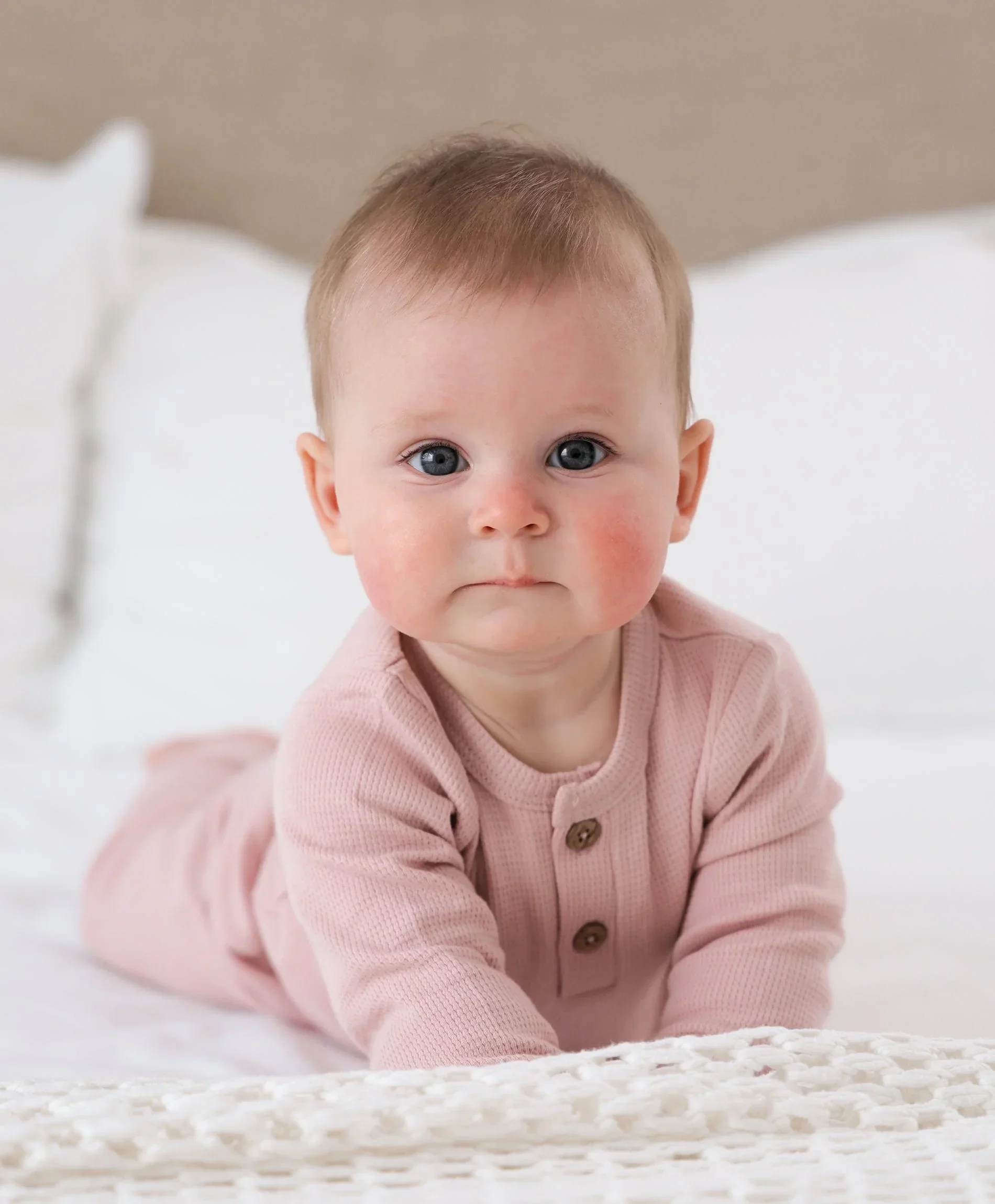 Organic Cotton Waffle Long Sleeve Bodysuit - Lavender - Image 3